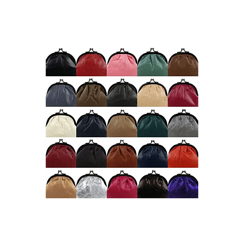 Oakridge Leather Ladies Compact Soft Clasp Coin Purse - Coral