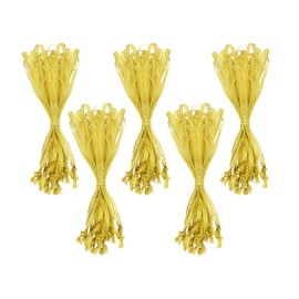 Mandala Crafts Hand Tied Thin Ribbon for Ornaments Ribbon Loops - Christmas Tree Ornament Ribbon Hangers - 100 Xmas Decoration Gold Ribbon Ornament Hangers