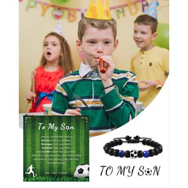GBTBYS To My Son Bracelets Soccer Bracelet for Him, Son Soccer Gifts Christmas Birthday Gifts for Son Bonus Son Stepson Son in Law Teens