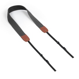 MegaGear Genuine Leather Camera Strap - Adjustable Shoulder Neck Strap for DSLR SLR Cameras - Durable, Secure, Universal - Black