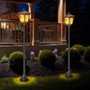 40 Inch Solar Flame Flickering Lights Outdoor, Waterproof LED Post