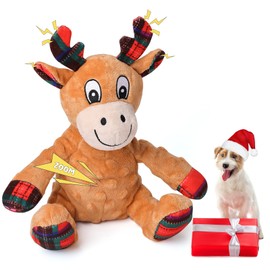 FWLWTWSS Squeaky Dog Toys, Reindeer Christmas Dog Toys, Dog Soft Toy for Small Middle Large Dogs, Interactive Dog Toys, Puppy Toys, Toys for Dog