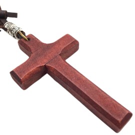 Vintage Wooden Cross Rear View Mirror Accessories, Big Size Cross Simple Car Decor Boho Charms Car Mirror Hanging Accessories, Safe for Windshields