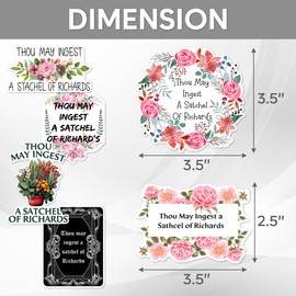 Pack 12 Pcs Funny Floral Sticker for Laptops Hard Hats Vehicle Adults Helmets Phone Cases Motorcycle Computers Water Bottles Bumper Stickers Waterproof Decals Laptop Accessories