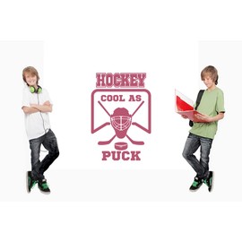 Hockey Helmet Cool As Puck Boys Room Sports Vinyl Wall Decal Sticker (Bubble Gum, 15 X 21 in)
