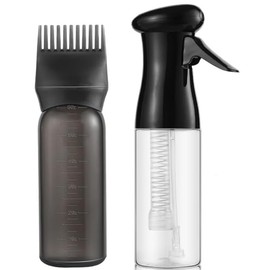 Zicotour Continuous Hair Spray Bottle and Root Comb Applicator Bottle Hair Oil Applicator Water Mister for Hairstyling