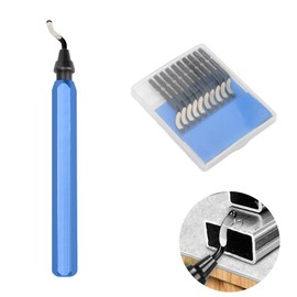 Deburring Tool Set, Metal Handle Hand with 10PCS BS1010 High Speed Steel Blades Hand Deburring Tool Set 360 Degree Rotatable Pen Reamer Burr Remover tool for Cutting Deburrs Metal Wood or Plastic