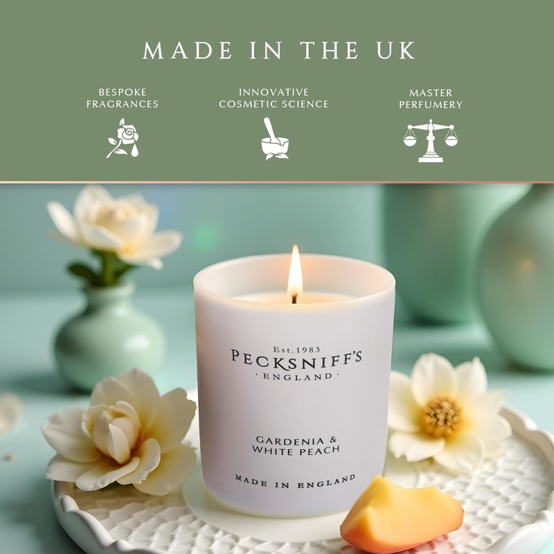 Pecksniff's Gardenia & White Peach Luxury Scented Candle | 1
