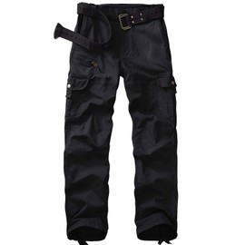 mosingle Women's Cotton Casual Military Cargo Hiking Combat Work Pants with Pocket#2087-Black-6
