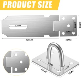Aruicheng Door Padlock Hasp Heavy Duty Hasp and Staple 4.2 Inch Shed Lock Hasp with Screws Stainless Steel Gate Lock Shed Latch for Bedroom Door Patio Door Garden Gate
