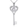 VENACOLY Key Chain 925 Sterling Silver Heart Pendant Necklace Heart