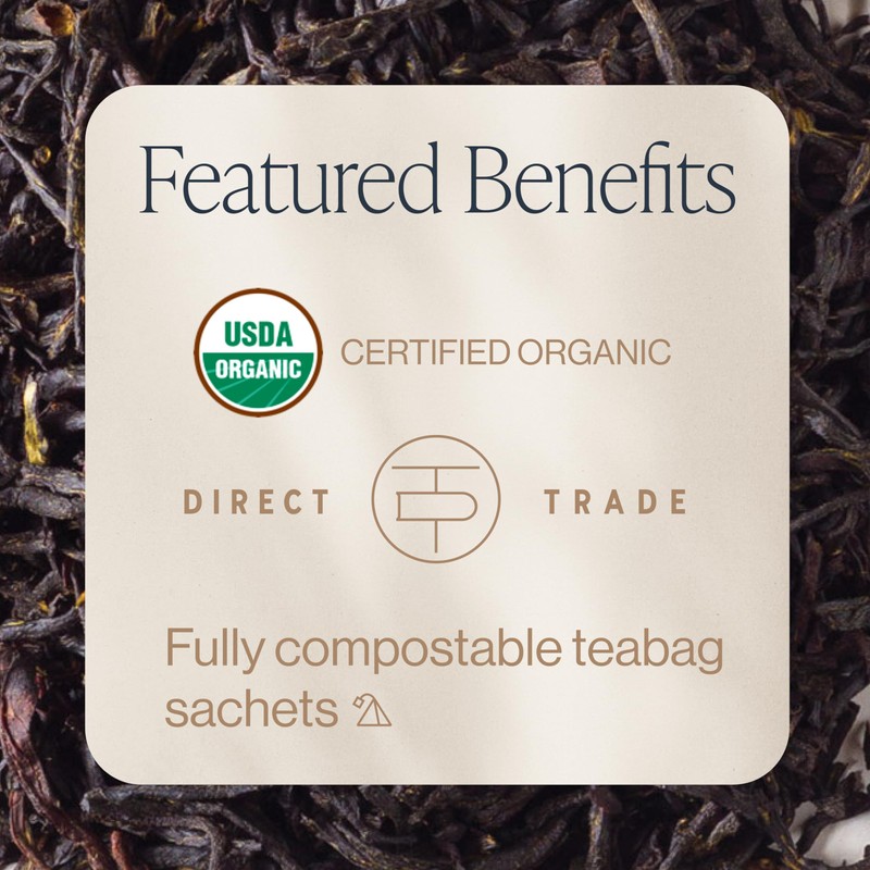 Rishi Tea English Breakfast Tea - Organic Sachet Tea Bags,