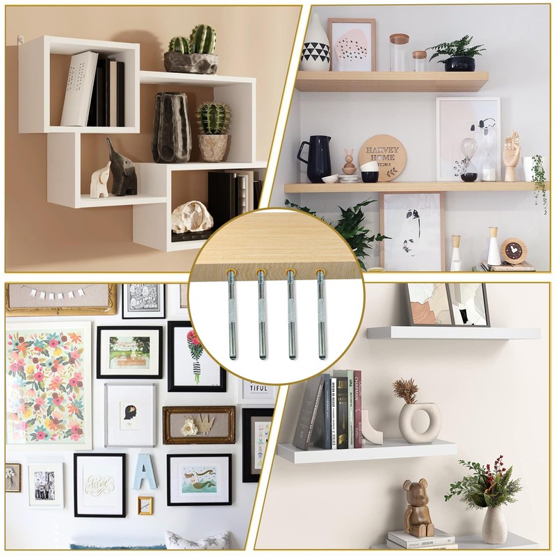 cersaty Pack of 10 Invisible Shelf Brackets, 130 mm Concealed