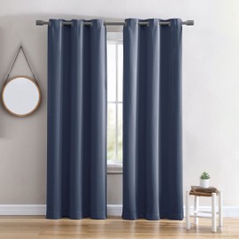Cathay Home Window Treatment Energy Saving Blackout Thermal Insulated Room Darkening Solid Grommet Curtain/Drape for Living Room/Bedroom - 1 Panel (39-inch Wide by 84-inch Long, Navy)