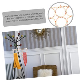 ABOOFAN 2pcs Foldable Scarf Hangers Space Saving Household Tie and Shawl Organizer with Strong Rings Convenient Closet Rod Hanging Multifunctional for Scarves Belts Ties Tank