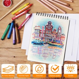 Sketchbook for Artists, 200gsm Drawing Pad A4 Thick Paper, 120 Pages (60 Sheets) Spiral Bound Sketch Pad, Drawing Paper for Kids Adults, Acid Free Drawing Book