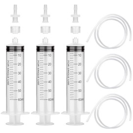 Pack of 3 Large Syringe 60ml Tube, Multifunctional Plastic Syringe