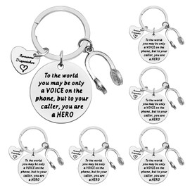 6 PCS Dispatcher Gift EMT Emergency Dispatcher Keychain 911 Operator Gift Dispatchers Retirement Gifts for 911 Dispatcher Appreciation Keychain Thank You Gifts for Awesome Dispatcher Jewelry