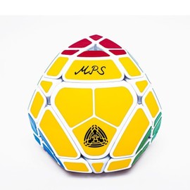 Hanoiminx - Twisty Puzzle from Vietnam - Unique Hand-Made 3D Brain Teaser, Truncated Tetrahedron Shape, Smooth Rotation, Premium Stickers, New Challenging Puzzle for Adults & Kids (White Void (Free))