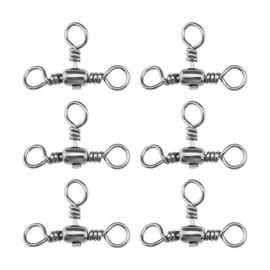 ECSiNG 80Pcs Trident Ring Fishing Tackle Connector Stainless Steel Fishing 3-Way Swivel Accessories for Boat Trolling Shore Cast Fishing Boat Trolling