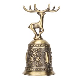 Deer Shape Hand Bell Vintage Plating Process Rustproof Polished Finish Metal Hand Bell for Dining Table Bronze