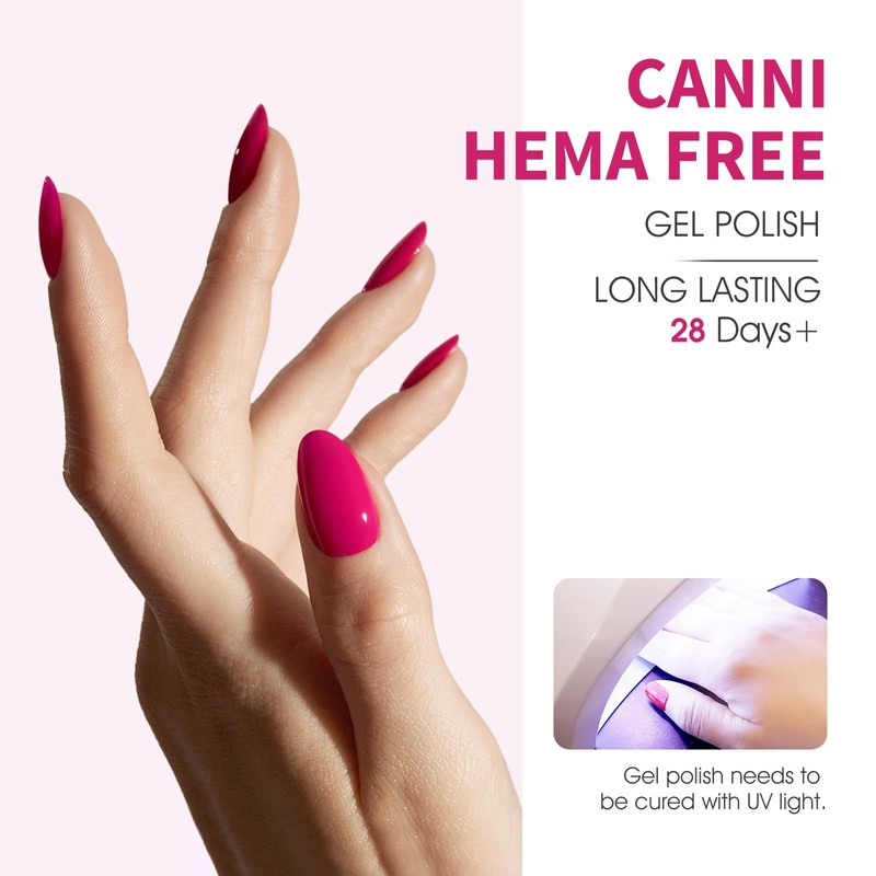 CANNI 9ml Hema-Free Gel Nail Polish Set- 6Pcs White Black