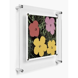 Wexel Art 14x14-Inch Be Square Magnetic Single Panel Framing Grade Acrylic Floating Frame with Silver Hardware for 12x12-Inch Art & Photos