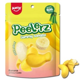Amos Peelerz Fruit Gummy Candy, Banana Flavor, Peelable and Chewy, 6 oz Peg B...