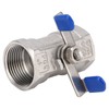 1in Full Port Ball Valve Stainless Steel Butterfly Shape Double