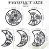 OYEFLY 5 Pieces Metal Moon Phase Wall Decor,Black Boho Moon