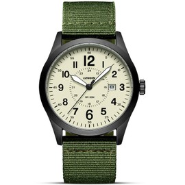 LN LENQIN Mens Watches Military Watches Analog Quartz Watches for Men Waterproof Wrist Watches with Date Army Tactical Field Sports Watch Nylon Band