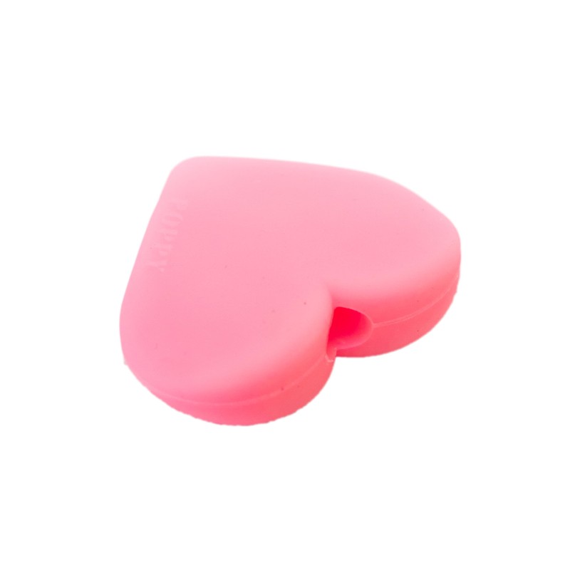 Poppy Heart-Shaped Straw Topper, Helps Prevent Wrinkles (Pink)