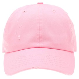 MIRMARU Gorra de béisbol de perfil bajo vintage de algodón con correa ajustable., Rosado claro, Talla única