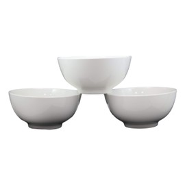 Ebros Gift Restaurant Supply Contemporary White Porcelain Large Ramen Udon Pho Udon Soup Bowls 48oz 8.25" Diameter Also Ideal Bowl For Salad Mixes Pasta Rice Serveware Home Kitchen (3)