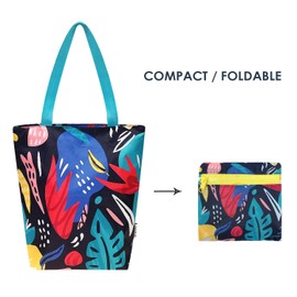 allydrew Foldable Lightweight Tote Bag with Durable Ripstop Polyester for Shopping, Travel, Gym, Beach, Casual, Everyday, Small, Abstract 1