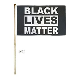 JumpingLight 5 Wood Flag Pole Kit Wall Mount Bracket 3x5 Black Lives Matter Polyester Flag - Quality Flags