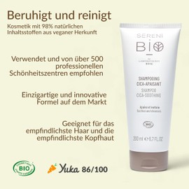 Sérénibio Shampoo Centella Asiatica - Professionelle Haarpflege Zertifiziert Bio Vegan und Fair - Beruhigt und Reinigt - Shampoo für Ultra-empfindliches Haar - 200ml