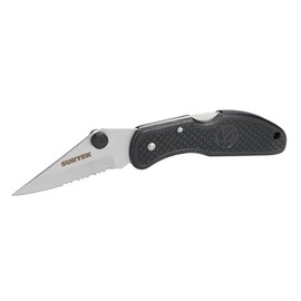 Surtek 120550 Navaja abatible de acero inoxidable con mango de plástico hoja dentada de 2-3/4"