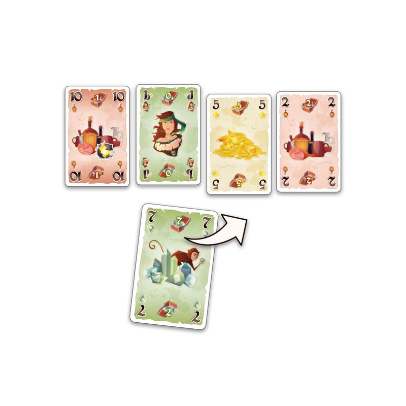 ABACUSSPIELE 08211 7Seas, Card Game, Gold