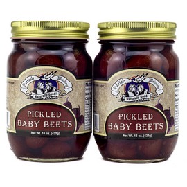 Amish Wedding All Natural Pickled Baby Beets 15 Ounces (Pack of 2 Glass Jars)