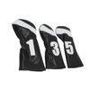 3PCS Golf Club Head Cover PU Leather Waterproof Protective Golf