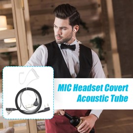 Mic Headset Covert Acoustic Tube - Covert Transparent Headset Acoustic Tube,Ergonomic Earbuds Audio Mic Headphones Accessories for Family Friends Use in Daily Life