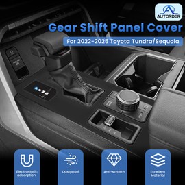 Autorder Gear Shift Panel Trim Cover for 2022-2025 2026 Toyota Tundra/Sequoia Accessories Silicone Center Console Gear Shifter Anti-Scratch Panel Interior Dust-Proof Decorative All-Around Protection