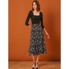 Allegra K Women's Printed Skirt Chiffon Elastic Waist Ruffle Tiered