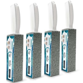 Pumice Stone for Toilet Cleaning with Handle Toilet Stone, Removing Hard Water Rings for Toilet Bowl Pool Bathtub, 4 Pack