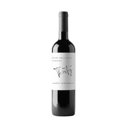 30th Birthday Gift, Pairs Well With Turning Thirty Wine Label for Regular Bottle