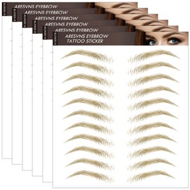 Aresvns 66 Pairs Gold Eyebrows Tattoo Sticker, Realistic Gold Tattoo Eyebrows Waterproof and Long-Lasting 3-4 days