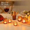 Glass Votive Tealight Candle Holder: Glasseam Amber Ribbed Tea Lights