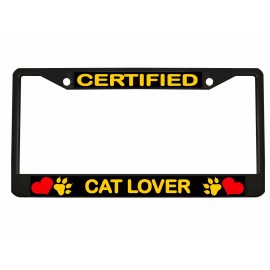 NCAT Certified Cat Lover Metal Auto License Plate Frame Car Tag Holder