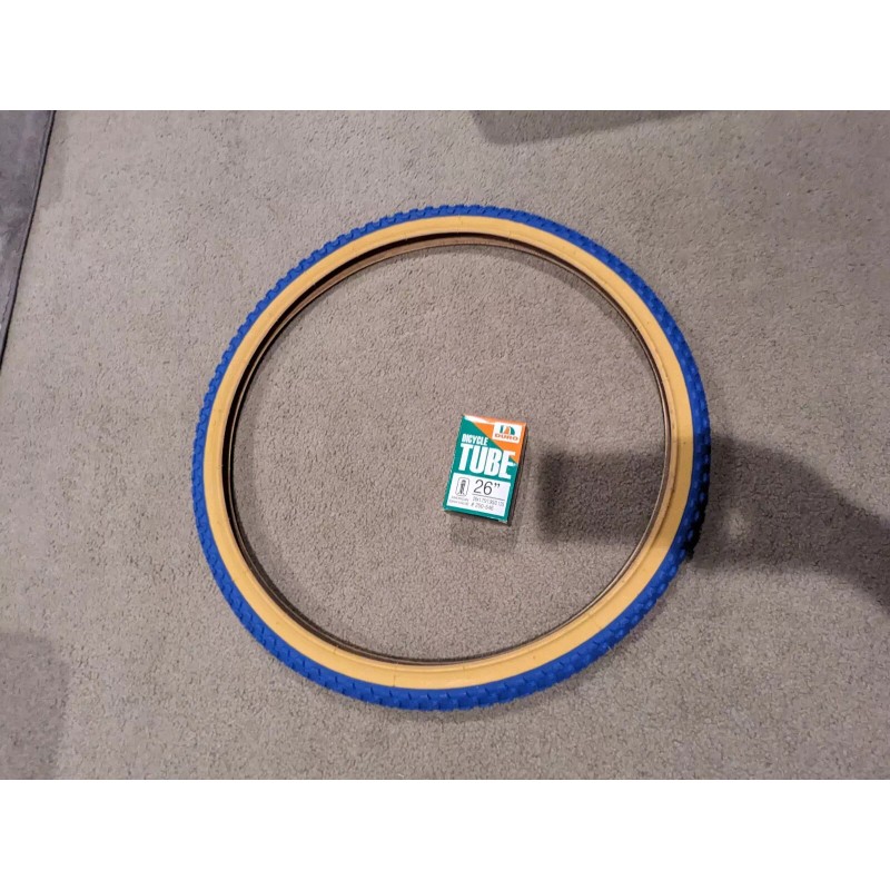 Duro ONE (1)DURO 26X 1.75 BLUE/ GUM WALL BMX, CRUISER